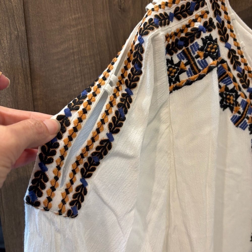 Soft Surroundings XL Boho Peasant Blouse top embroidered - Picture 8 of 12